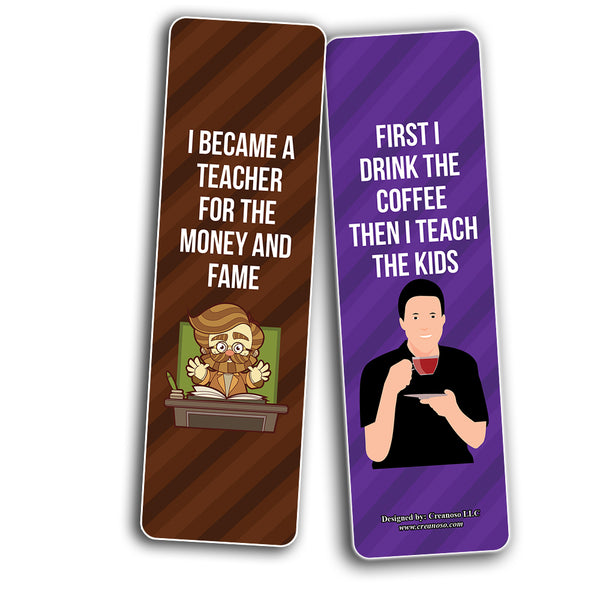 Creanoso Funny, Sarcastic, Teachers Bookmarks (5-Sets X 6 Cards) â€“ Daily Inspirational Card Set â€“ Interesting Book Page Clippers â€“ Great Gifts for Adults and Professionals