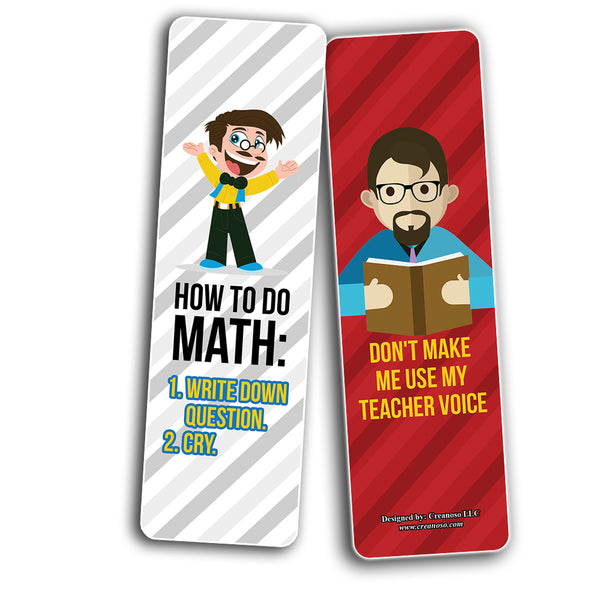 Creanoso Funny, Sarcastic, Teachers Bookmarks (5-Sets X 6 Cards) â€“ Daily Inspirational Card Set â€“ Interesting Book Page Clippers â€“ Great Gifts for Adults and Professionals