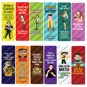 Creanoso Funny, Sarcastic, Teachers Bookmarks (5-Sets X 6 Cards) â€“ Daily Inspirational Card Set â€“ Interesting Book Page Clippers â€“ Great Gifts for Adults and Professionals