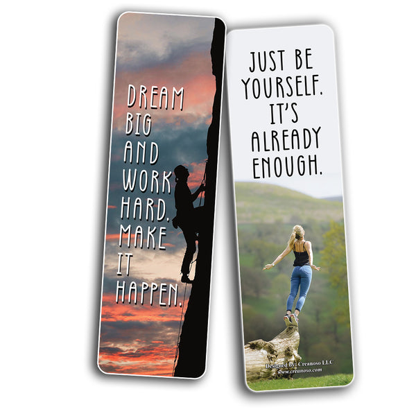 Motivational Quotes Bookmarks Series 1 (30-Pack) â€“ Daily Inspirational Card Set â€“ Interesting Book Page Clippers â€“ Great Gifts for Kids and Teens