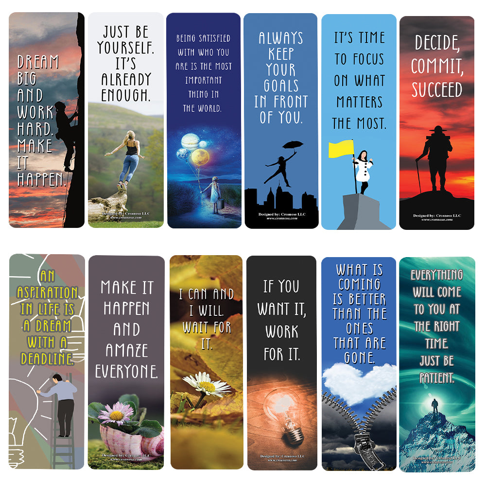 Motivational Quotes Bookmarks Series 1 (30-Pack) â€“ Daily Inspirational Card Set â€“ Interesting Book Page Clippers â€“ Great Gifts for Kids and Teens