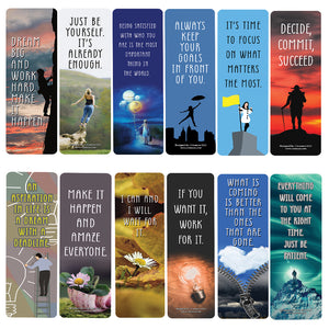 Motivational Quotes Bookmarks Series 1 (30-Pack) â€“ Daily Inspirational Card Set â€“ Interesting Book Page Clippers â€“ Great Gifts for Kids and Teens