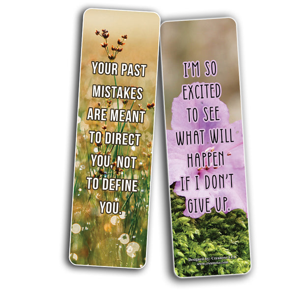 Motivational Quotes Bookmarks Series 2 (12-Pack) â€“ Daily Inspirational Card Set â€“ Interesting Book Page Clippers â€“ Great Gifts for Kids and Teens