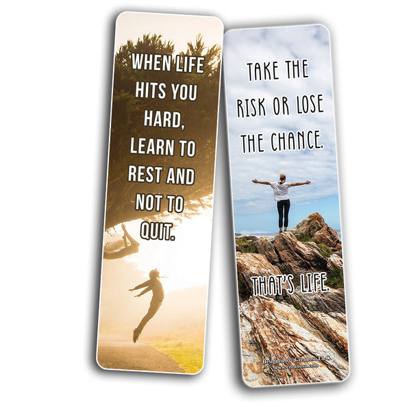 Motivational Quotes Bookmarks Series 2 (12-Pack) â€“ Daily Inspirational Card Set â€“ Interesting Book Page Clippers â€“ Great Gifts for Kids and Teens