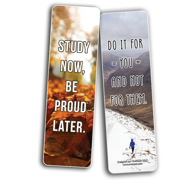 Motivational Quotes Bookmarks Series 2 (12-Pack) â€“ Daily Inspirational Card Set â€“ Interesting Book Page Clippers â€“ Great Gifts for Kids and Teens