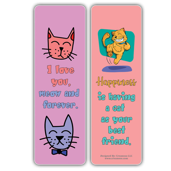 Creanoso Cats Enthusiasts Bookmarks Cards (12-Pack) â€“ Premium Gifts Bookmarks for Bookworm â€“ Stocking Stuffers for Men, Women, Teen, Bookworms â€“ Office Supplies â€“ DIY Kit for Pet Lovers