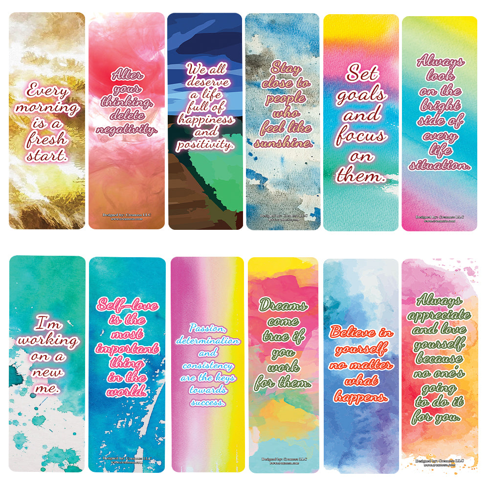 Calligraphy Inspirational Bookmarks (60-Pack) â€“ Daily Inspirational Card Set â€“ Interesting Book Page Clippers â€“ Great Gifts for Kids and Teens