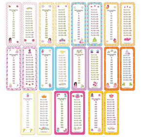 Skip Counting Chart Bookmark Cards - Princess Theme (6-Set X 6 Cards)