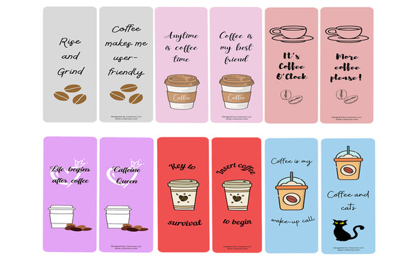 Coffee Lovers Bookmarks (10-Sets X 6 Cards)