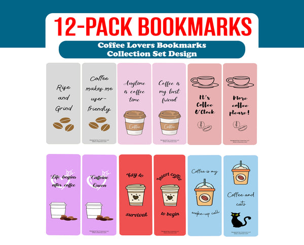 Coffee Lovers Bookmarks (2-Sets X 6 Cards)