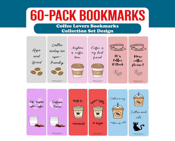 Coffee Lovers Bookmarks (10-Sets X 6 Cards)