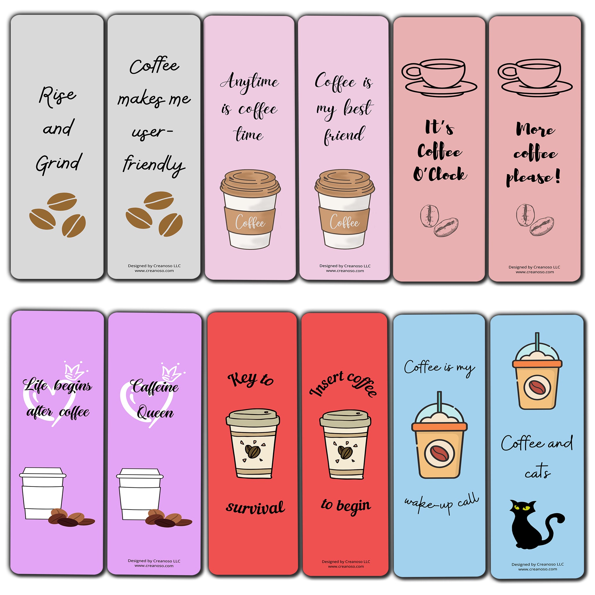 Coffee Lovers Bookmarks (10-Sets X 6 Cards)