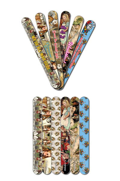 Creanoso Alice in Wonderland Nail Files Emery Board 24-Pack (150/150 Grit) - Nail Buffering Files - For Manicure Pedicure