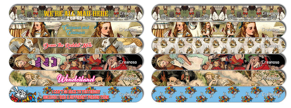 Creanoso Alice in Wonderland Nail Files Emery Board 24-Pack (150/150 Grit) - Nail Buffering Files - For Manicure Pedicure