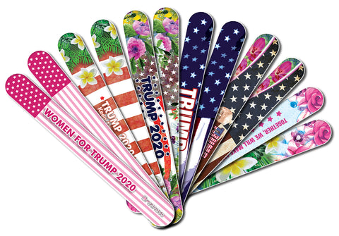 Creanoso Emery Boards - President Trump  - Assorted Designs - Premium Quality Gift Idea for Women