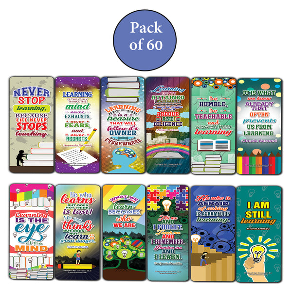 Creanoso Learning Quotes Bookmarks - Awesome Stockin Stuffers and Gift Ideas