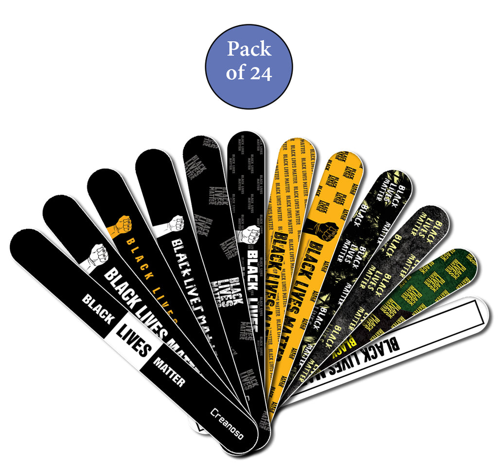 Emery Boards for Nails Black Lives Matter (24Pack) Creanoso