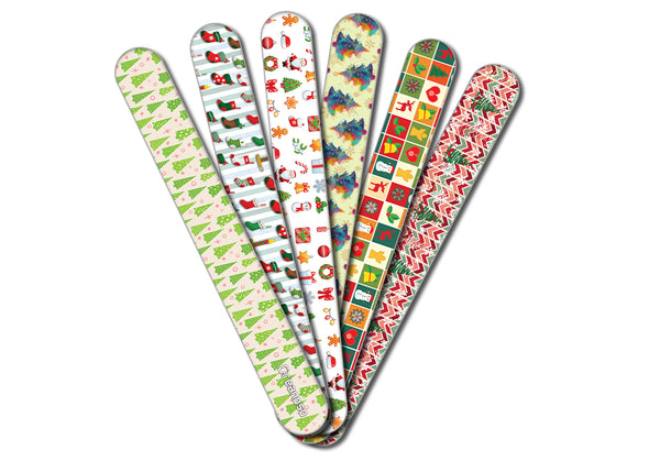 Creanoso Christmas Emery Board Nail Files (24-Pack) - Great Stocking Stuffers - Beauty Need Essentials Nail and Toe Filer Home Needs Essentials