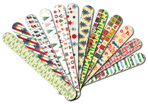 Creanoso Christmas Emery Board Nail Files (36-Pack) - Professional Manicure Pedicure Kit for Home Spa Saloon Christmas Themed Design