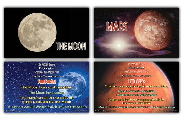 Creanoso Amazing Facts About Planet and Universe Learning Cards (60-Pack) Ã¢â‚¬â€œ Mini Educational Information Cards Set Ã¢â‚¬â€œ Assorted Learning Educational Pack Ã¢â‚¬â€œ Gift Set for Kids, Teens, Men & Women