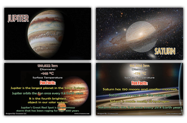 Creanoso Amazing Facts About Planet and Universe Learning Cards (60-Pack) Ã¢â‚¬â€œ Mini Educational Information Cards Set Ã¢â‚¬â€œ Assorted Learning Educational Pack Ã¢â‚¬â€œ Gift Set for Kids, Teens, Men & Women