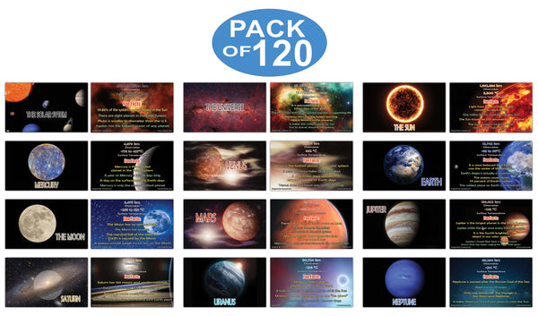 Creanoso Amazing Facts About Planet and Universe Learning Cards Ã¢â‚¬â€œ Mini Educational Cards Set
