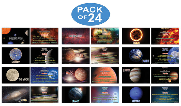 Creanoso Amazing Facts About Planet and Universe Learning Cards Ã¢â‚¬â€œ Mini Educational Cards Set