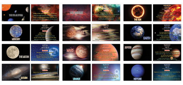 Creanoso Amazing Facts About Planet and Universe Learning Cards Ã¢â‚¬â€œ Mini Educational Cards Set