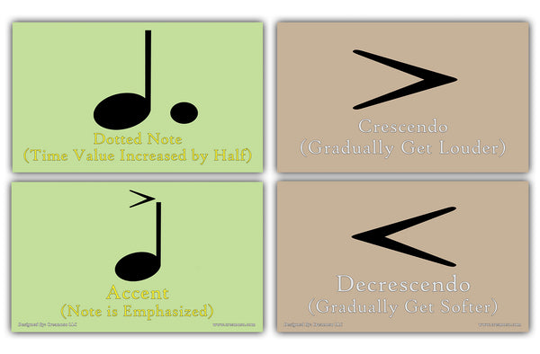 Creanoso Amazing Music Symbols Learning Cards Ã¢â‚¬â€œ Mini Educational Cards Set