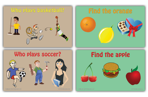 Creanoso Amazing Basic Receptive Language Learning Cards Ã¢â‚¬â€œ Mini Educational Cards Set