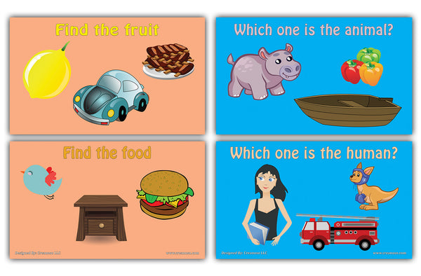 Creanoso Amazing Basic Receptive Language Learning Cards Ã¢â‚¬â€œ Mini Educational Cards Set