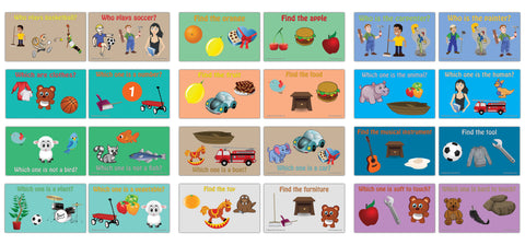 Creanoso Amazing Basic Receptive Language Learning Cards Ã¢â‚¬â€œ Mini Educational Cards Set