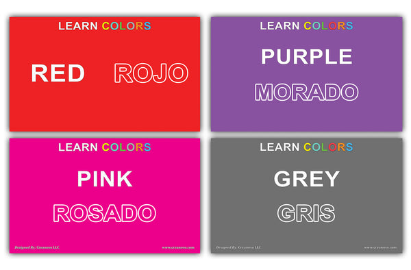 Creanoso Basic Spanish Vocabulary Flashcards Ã¢â‚¬â€œ Informational Language Learning Cards for Kids
