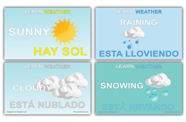 Creanoso Basic Spanish Vocabulary Flashcards Ã¢â‚¬â€œ Informational Language Learning Cards for Kids