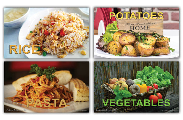 Creanoso Food and Drinks Basic Learning Identification Flashcards for Children (60-Pack) Ã¢â‚¬â€œ Mini Educational Information Cards Set Ã¢â‚¬â€œ Unique Gift Set for Boys, Girls - Assorted Learning Educational Pack