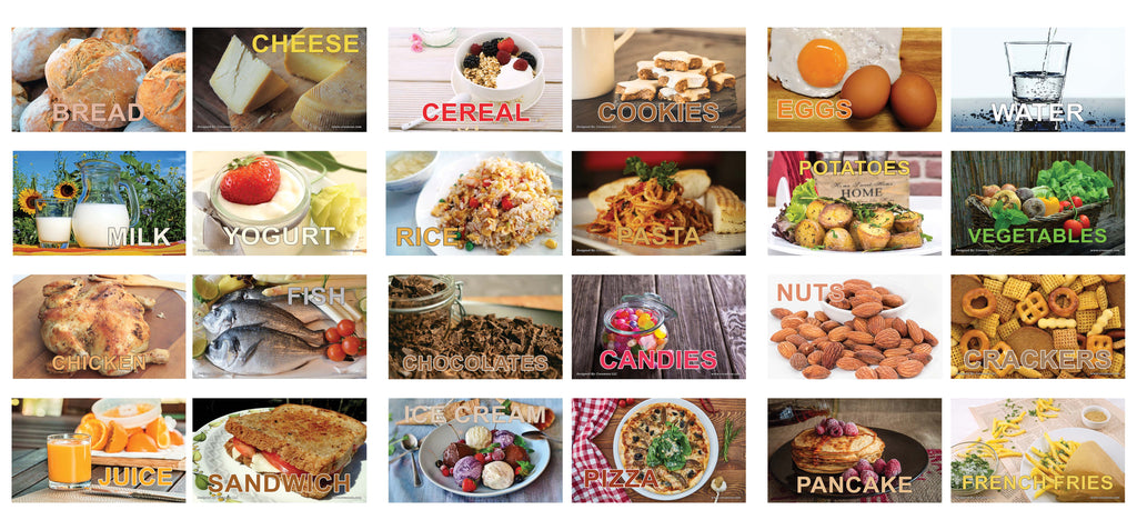 Creanoso Food and Drinks Identification Learning Flashcards Ã¢â‚¬â€œ M