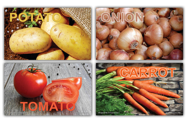Creanoso Basic Vegetables Identification Learning Flashcards for Children (120-Pack) Ã¢â‚¬â€œ Unique Educational Cards Gift Set Ã¢â‚¬â€œ Great Stocking Stuffers Gift for Toddlers, Boys & Girls Ã¢â‚¬â€œ Teaching Materials