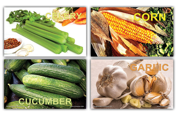 Creanoso Basic Vegetables Identification Learning Flashcards for Children (120-Pack) Ã¢â‚¬â€œ Unique Educational Cards Gift Set Ã¢â‚¬â€œ Great Stocking Stuffers Gift for Toddlers, Boys & Girls Ã¢â‚¬â€œ Teaching Materials