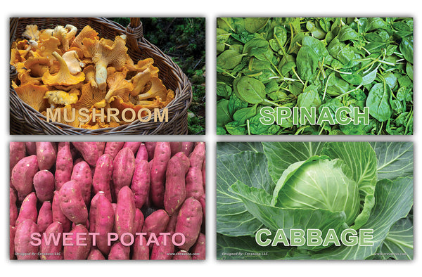 Creanoso Basic Vegetables Identification Learning Flashcards for Children (120-Pack) Ã¢â‚¬â€œ Unique Educational Cards Gift Set Ã¢â‚¬â€œ Great Stocking Stuffers Gift for Toddlers, Boys & Girls Ã¢â‚¬â€œ Teaching Materials