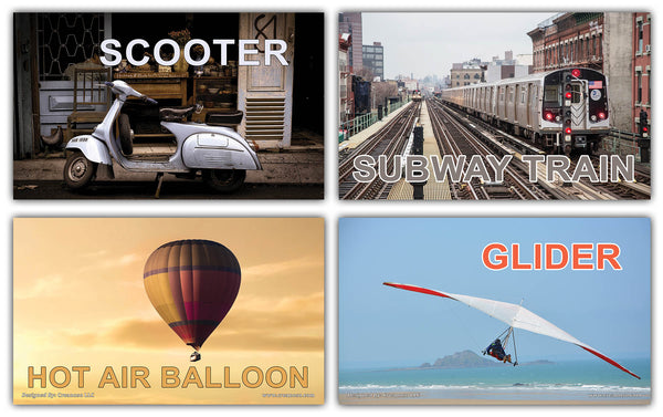 Creanoso Transportation Identification Learning Flashcards Ã¢â‚¬â€œ Mini Educational Cards Set