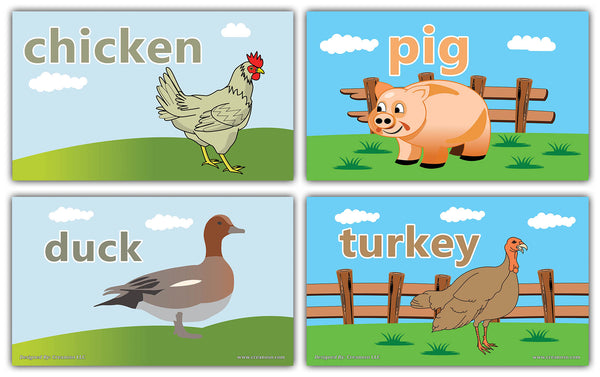 Creanoso On the Farm Flashcards for Children - Educational Learning Flash Card