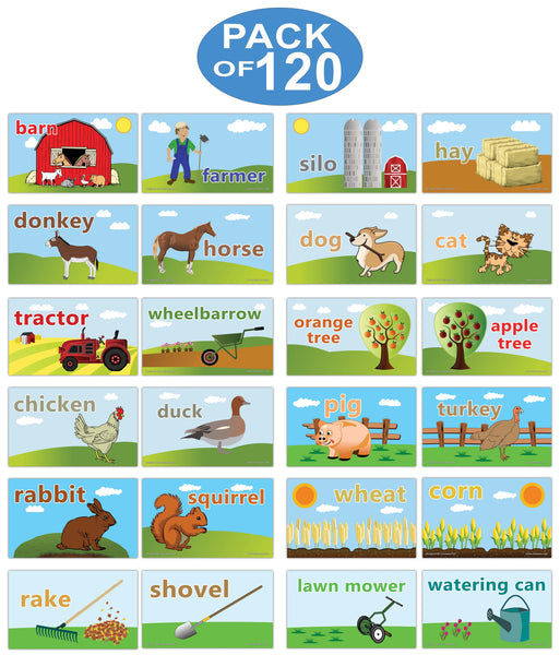 Creanoso On the Farm Flashcards for Children - Educational Learning Flash Card