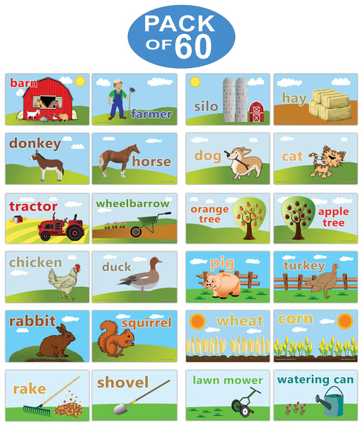 Creanoso On the Farm Flashcards for Children - Educational Learning Flash Card