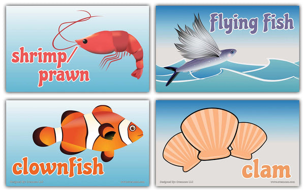 Creanoso Amazing Sea Creatures Flashcards for Children (60-Pack) Ã¢â‚¬â€œ Mini Educational Information Cards Set Ã¢â‚¬â€œ Unique Gift Set for Boys, Girls - Assorted Learning Educational Pack Ã¢â‚¬â€œ Teaching Set