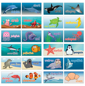 Creanoso Amazing Sea Creatures Flashcards for Children (60-Pack) Ã¢â‚¬â€œ Mini Educational Information Cards Set Ã¢â‚¬â€œ Unique Gift Set for Boys, Girls - Assorted Learning Educational Pack Ã¢â‚¬â€œ Teaching Set