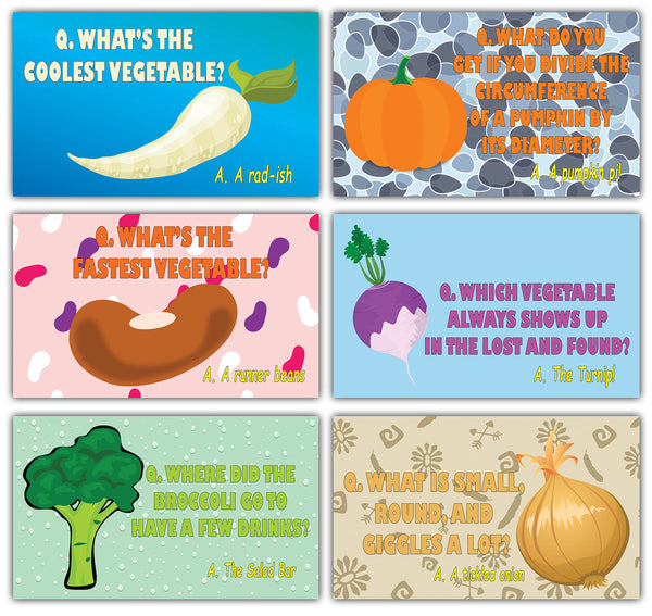 Creanoso Fruit & Veggies Lunch Box Jokes Flashcards for Children Ã¢â‚¬â€œ Lunch Box Note Cards