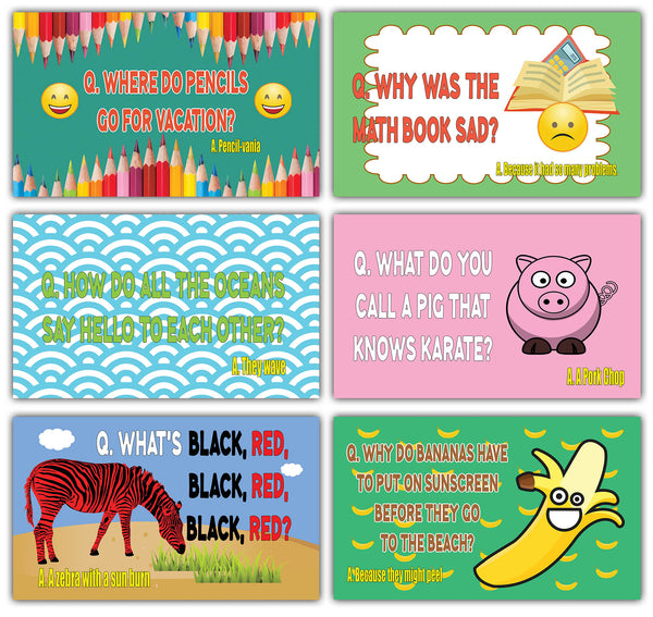 Creanoso Sea and Land Creatures Lunch Box Note Card Ã¢â‚¬â€œ Funny Lunch Box Jokes Flashcards