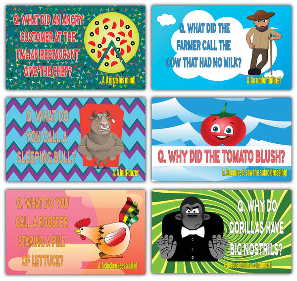 Creanoso Sea and Land Creatures Lunch Box Note Card Ã¢â‚¬â€œ Funny Lunch Box Jokes Flashcards