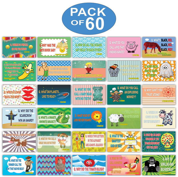 Creanoso Sea and Land Creatures Lunch Box Note Card Ã¢â‚¬â€œ Funny Lunch Box Jokes Flashcards