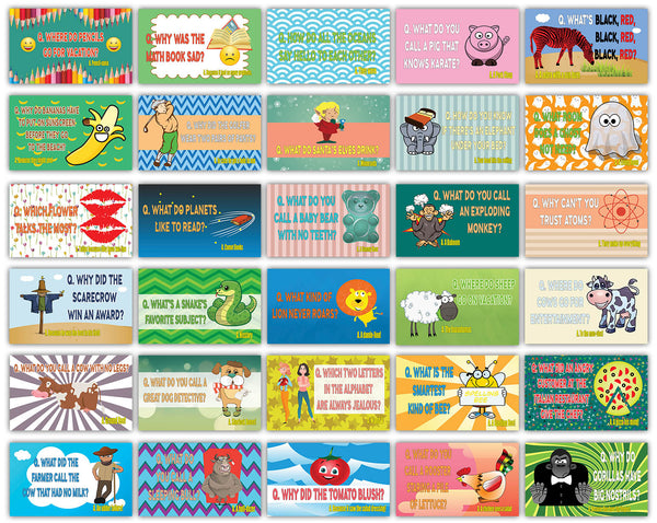Creanoso Sea and Land Creatures Lunch Box Note Card Ã¢â‚¬â€œ Funny Lunch Box Jokes Flashcards